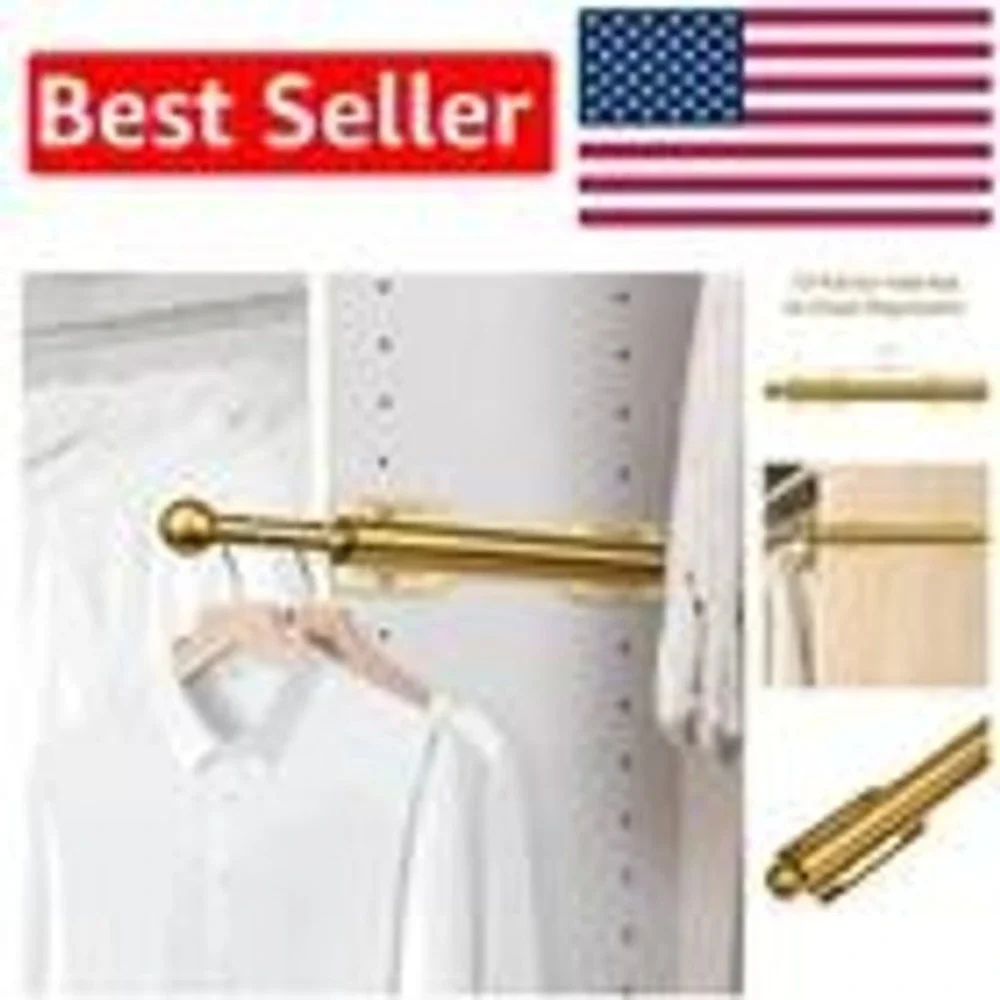 12 Inch Pull Out Valet Rod Closet Organizer Gold Side Mount Metal  30Lb capacity